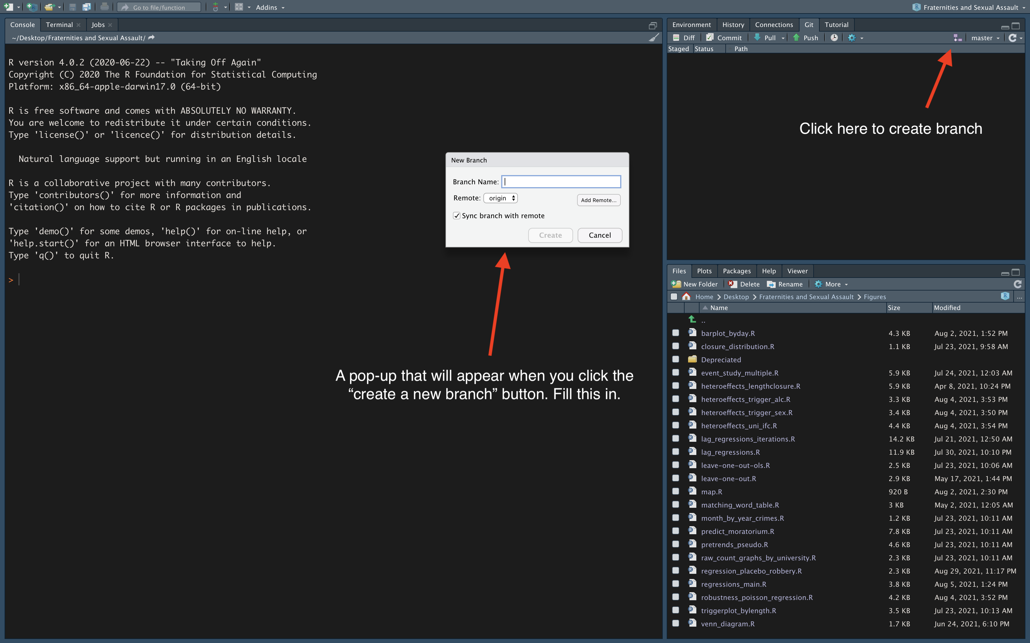 \label{branch}Creating a branch.